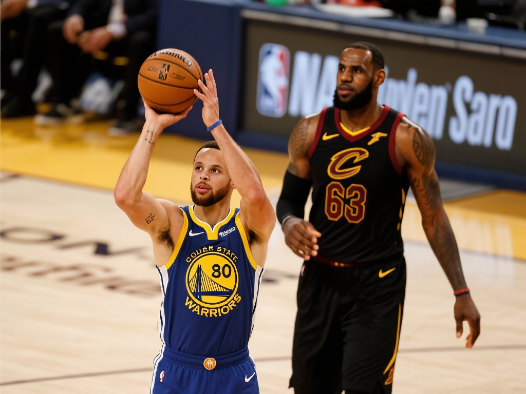 第三节库里16分表现抢眼，詹姆斯14分4助攻紧追不舍